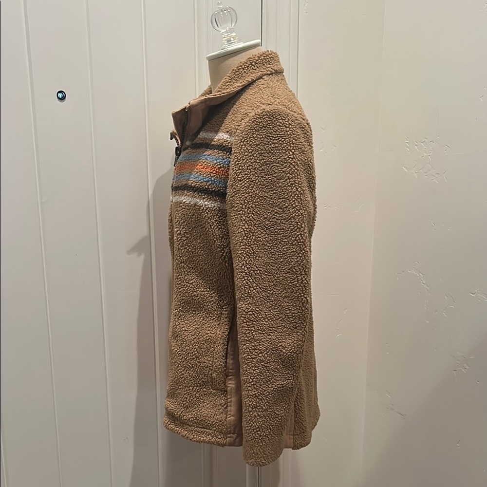 Pendleton Tan Sherpa Jacket with Striped Detail - Picture 5 of 7